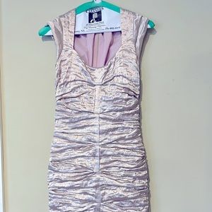 Nicole Miller cocktail mid-length body-con dress in rose pink, size 6